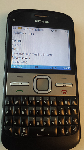 vCal message received